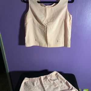 1950s pink striped play suit